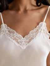 [Hvit] SilkSilky-NO V Neck Camisole Topp 004