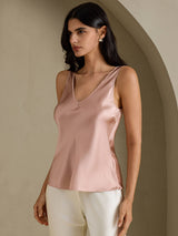 [Toscana] SilkSilky-NO Sleeveless V Neck Camisole Topp 001
