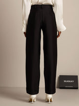 [Svart] SilkSilky-NO 32Momme Silke Womens Pants 002