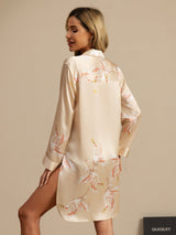 [Champagne] SilkSilky-NO 19Momme Langermet Notchkrage Soveskjorte 002