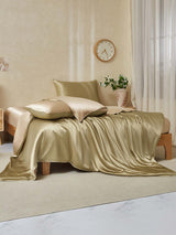 [Beige+Kaki] SilkSilky-NO 22Momme Bedding Set 002,