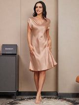 [Toscana] SilkSilky-NO Cap Sleeve V Neck Nattkjole 003