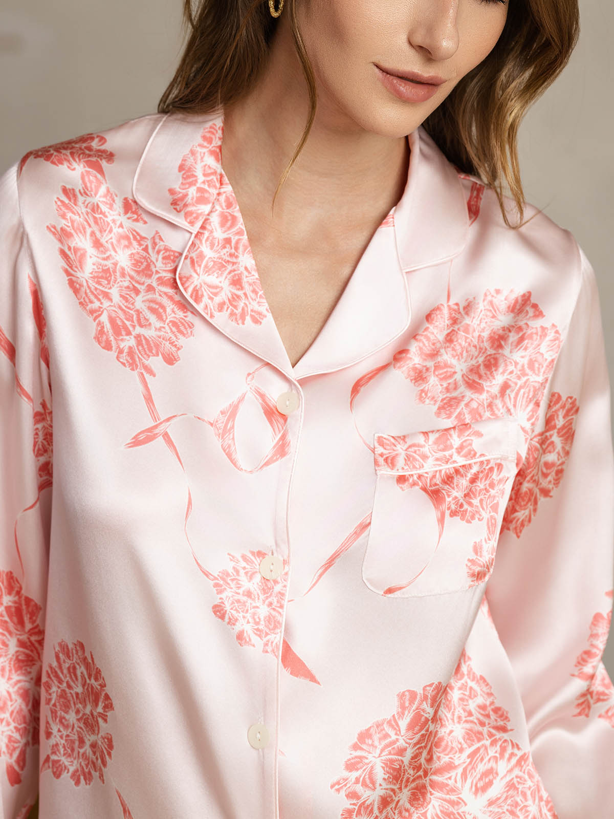 [Korallblomster] SilkSilky-NO Womens Pajamas 005