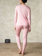 [Rosa] SilkSilky-NO Long Sleeve Round Neck Dame Langt Undertøy 002