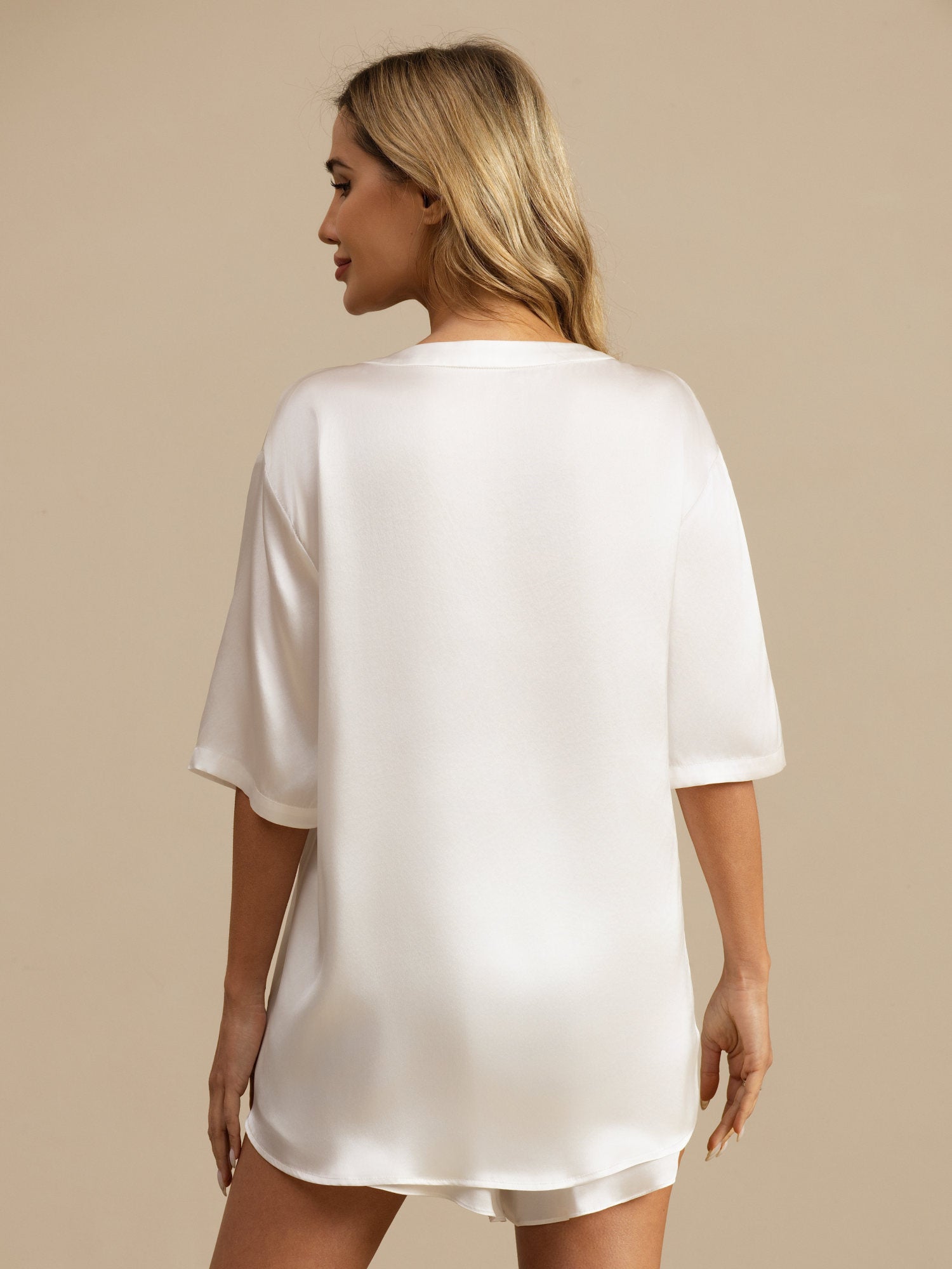 [Hvit] SilkSilky-NO Pyjamas for Kvinner 002