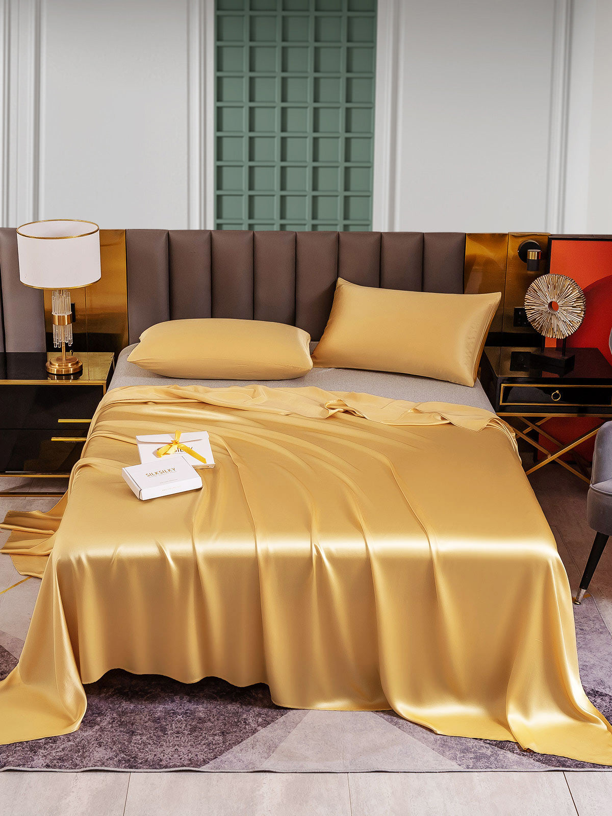[Champagne] SilkSilky-NO 25Momme Bedding Set 001