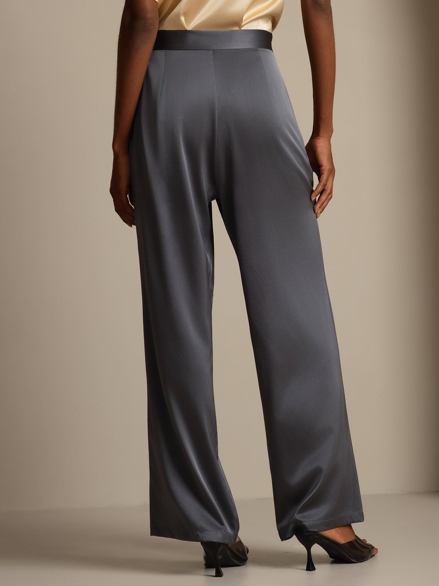 [Mørkegrå] SilkSilky-NO 19Momme Silke Womens Pants 002,