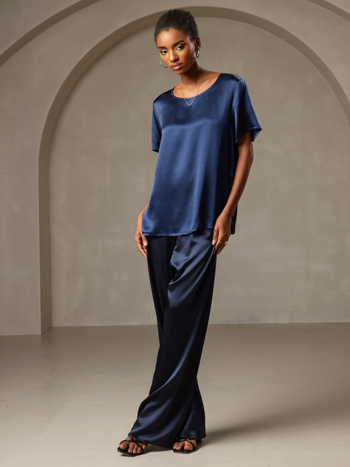 SilkSilky-NO Womens T-Shirt Mørkeblå 006