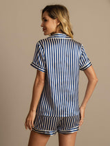 [Mørke blå] SilkSilky-NO Womens Pajamas 002,