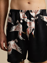 [Svart] SilkSilky-NO 19Momme Mens Sleep Bottoms 004
