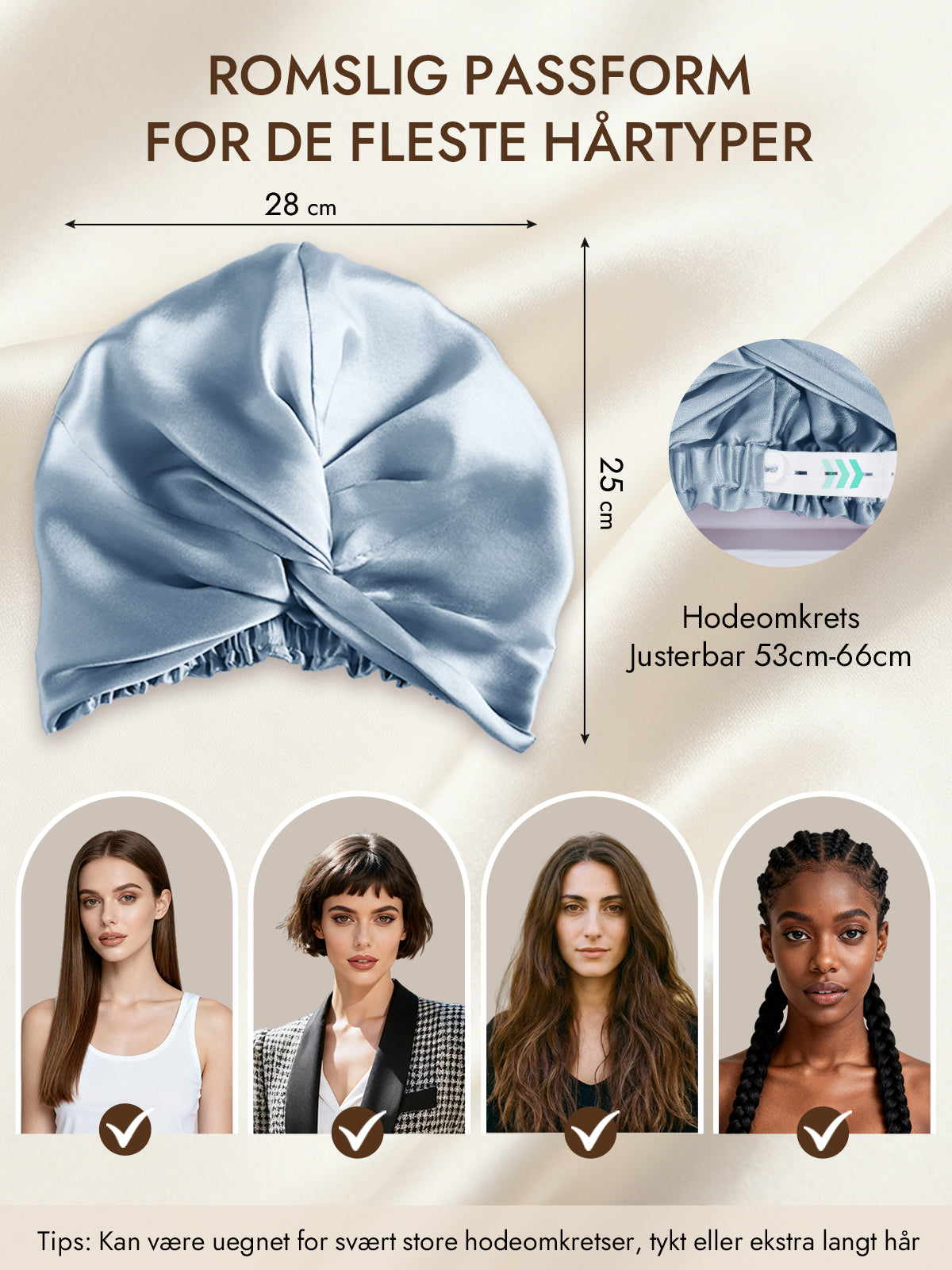 [Stål Blå] SilkSilky-NO 22Momme Sleep Cap 005