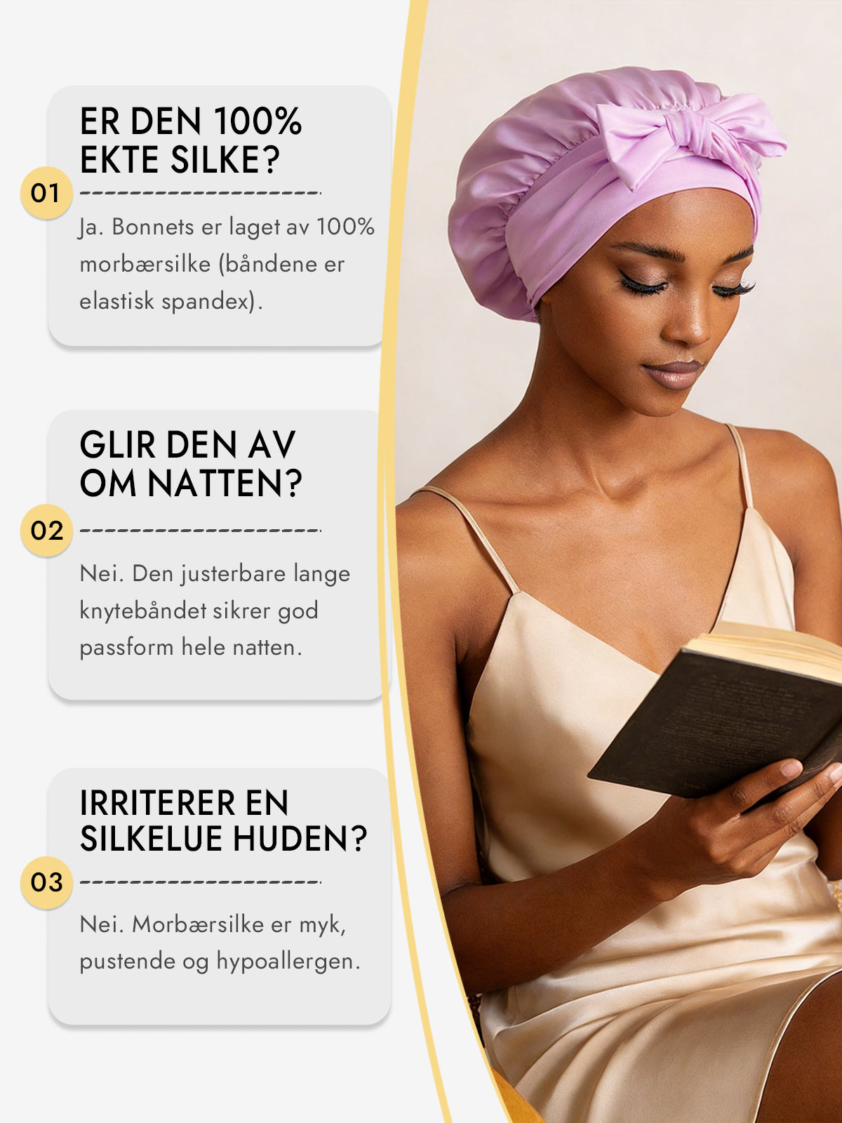 [Lavendel] SilkSilky-NO Silke Sleep Cap 006