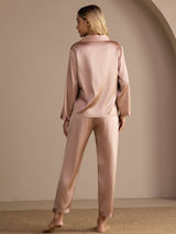 [Toscana] SilkSilky-NO Long Sleeve Lapel Collar Pyjamas for Kvinner 002