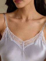 [Sølv] SilkSilky-NO Spaghetti Strap Sweetheart Neck Nattkjole 004
