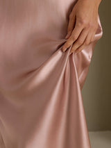 [Toscana] SilkSilky-NO Spaghetti Strap V Neck Kjole 005