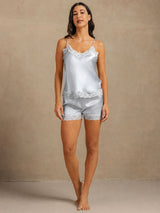 [Gråblå] SilkSilky-NO Spaghetti Strap V Neck Camisole sett 006