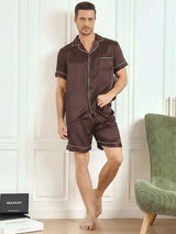 [Kaffe] SilkSilky-NO Short Sleeve Lapel Collar Pyjamas for menn 004