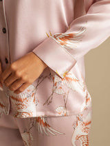 [Rosa] SilkSilky-NO Long Sleeve Lapel Collar Pyjamas for Kvinner 005
