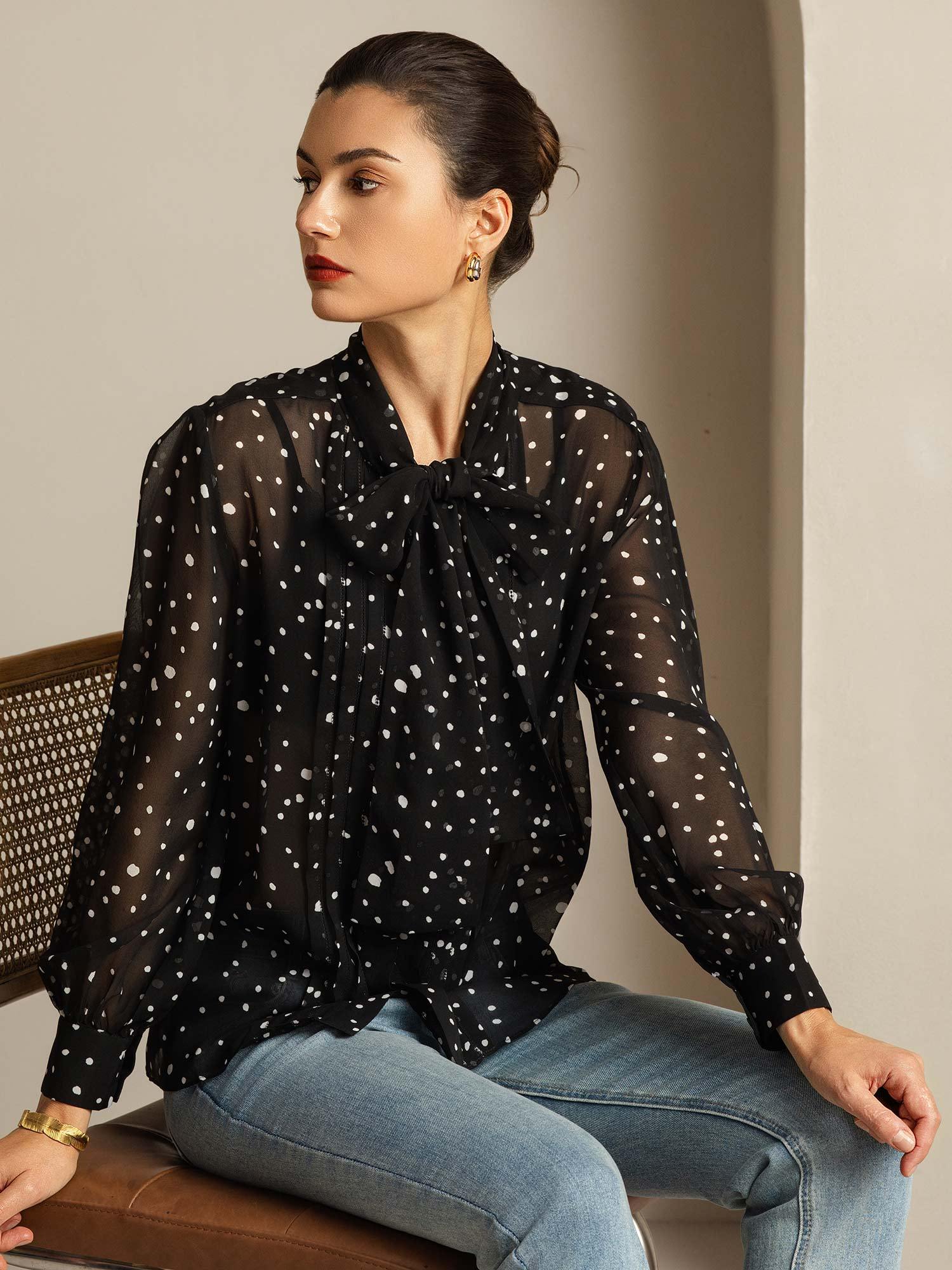 [Prikkete] SilkSilky-NO Silke Womens Shirt 001