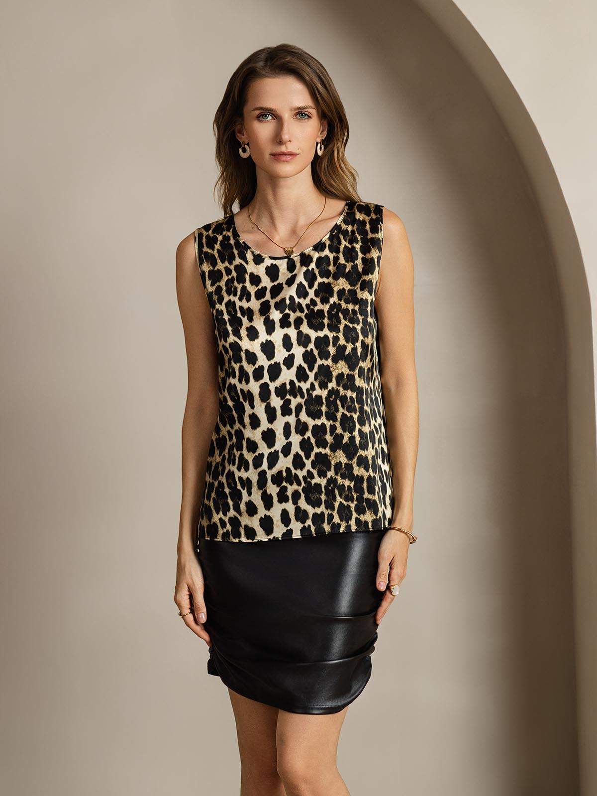 [Leopard] SilkSilky-NO 19Momme Silke Camisoles 007