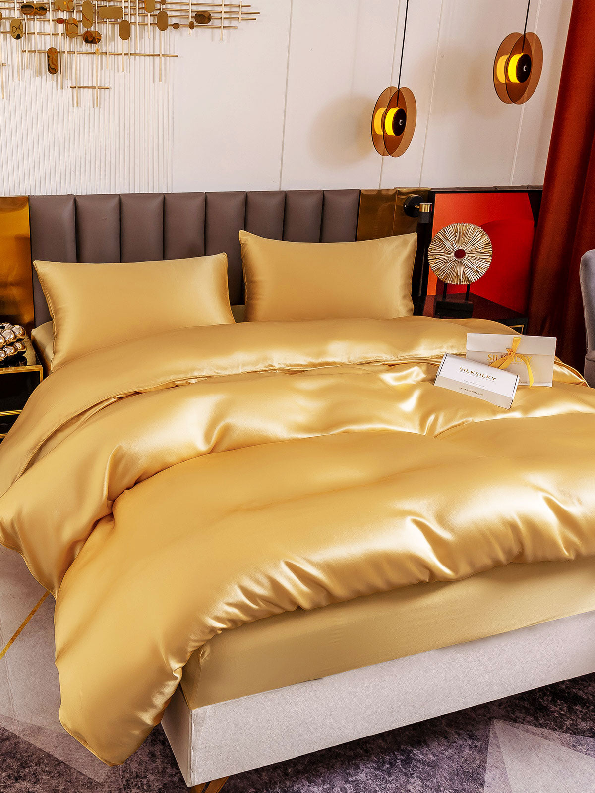 [Champagne] SilkSilky-NO 19Momme Bedding Set 002