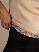 [Champagne] SilkSilky-NO V Neck Camisole Topp 005