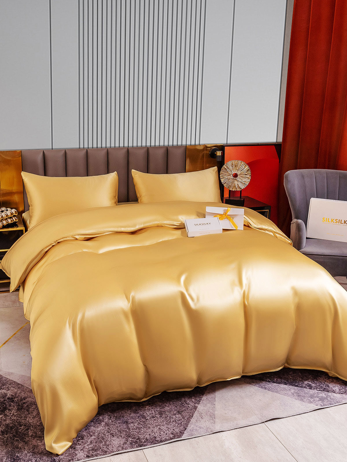[Champagne] SilkSilky-NO 22Momme Bedding Set 006