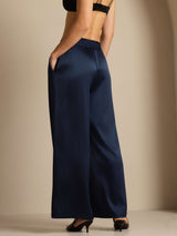 [Mørkeblå] SilkSilky-NO 19Momme Womens Pants 002