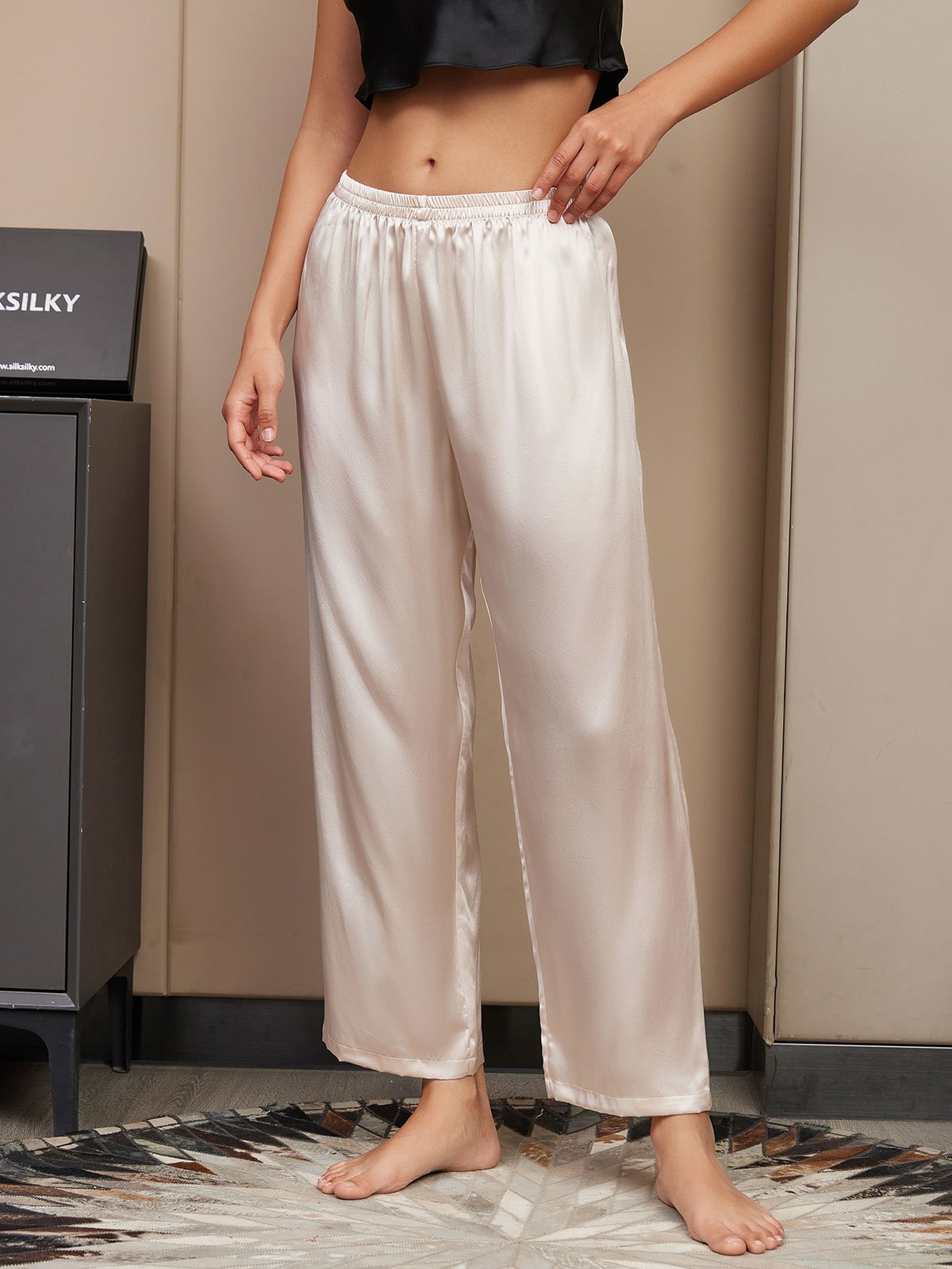 [Lys Beige] SilkSilky-NO Womens Sleep Bottoms 004
