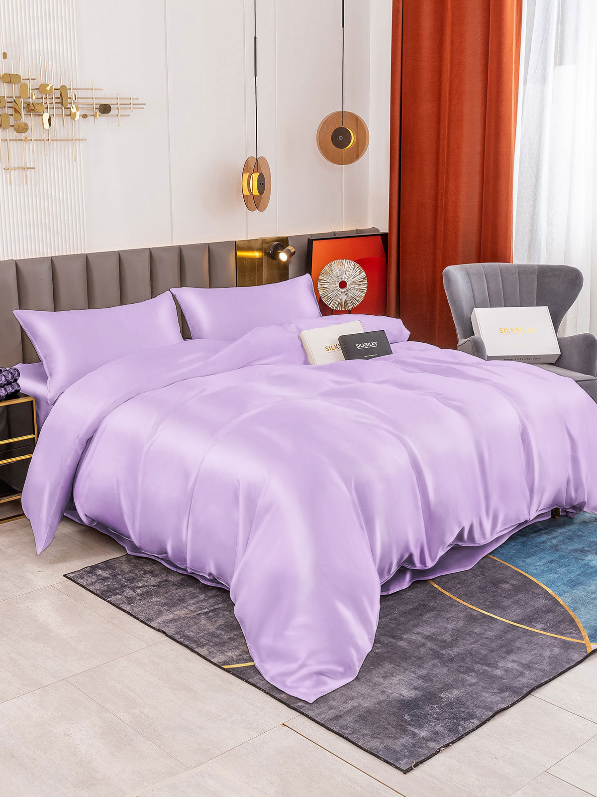 [Lavendel] SilkSilky-NO 19Momme Bedding Set 002