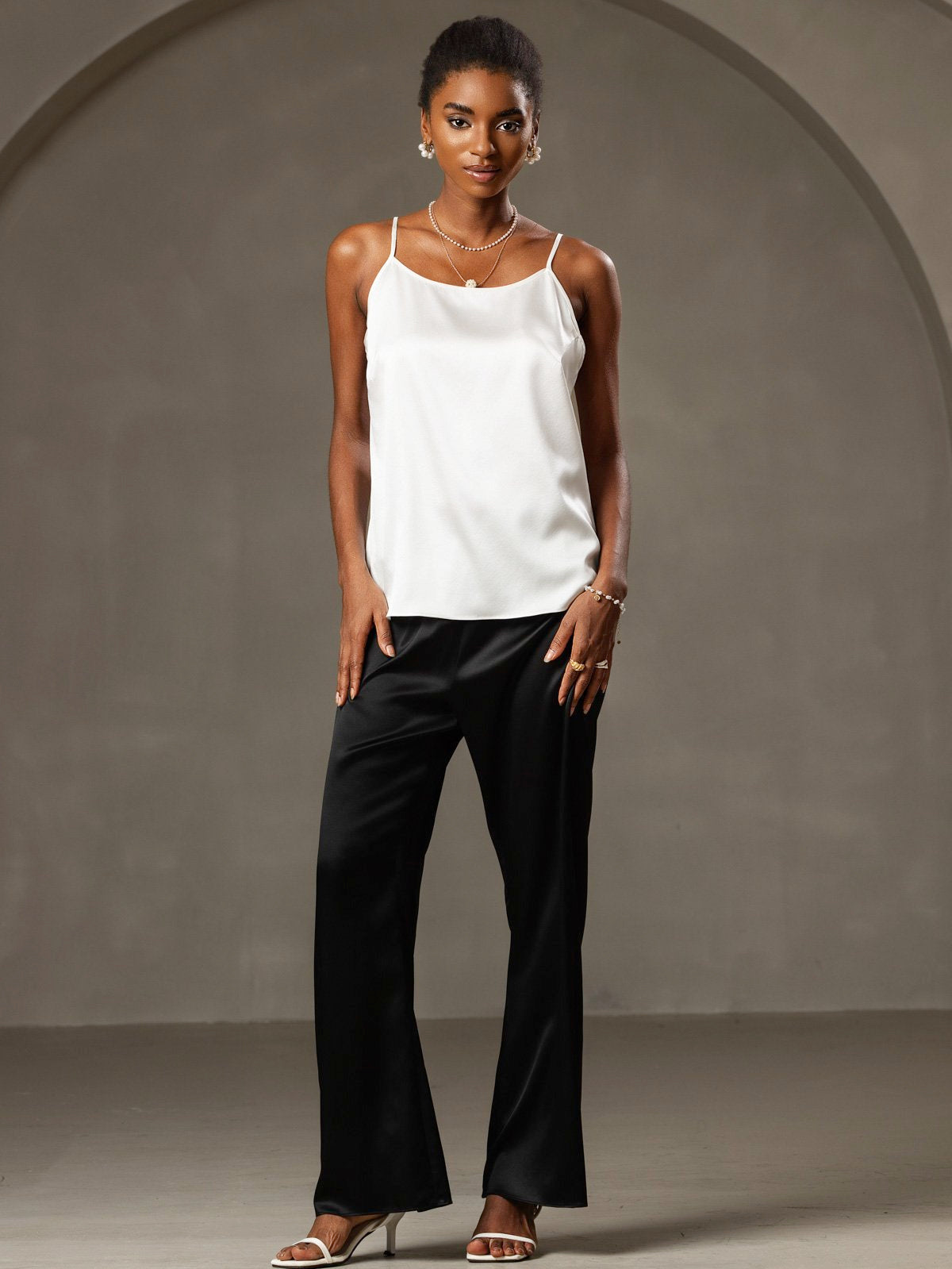 [Hvit] SilkSilky-NO 19Momme Silke Camisoles 001