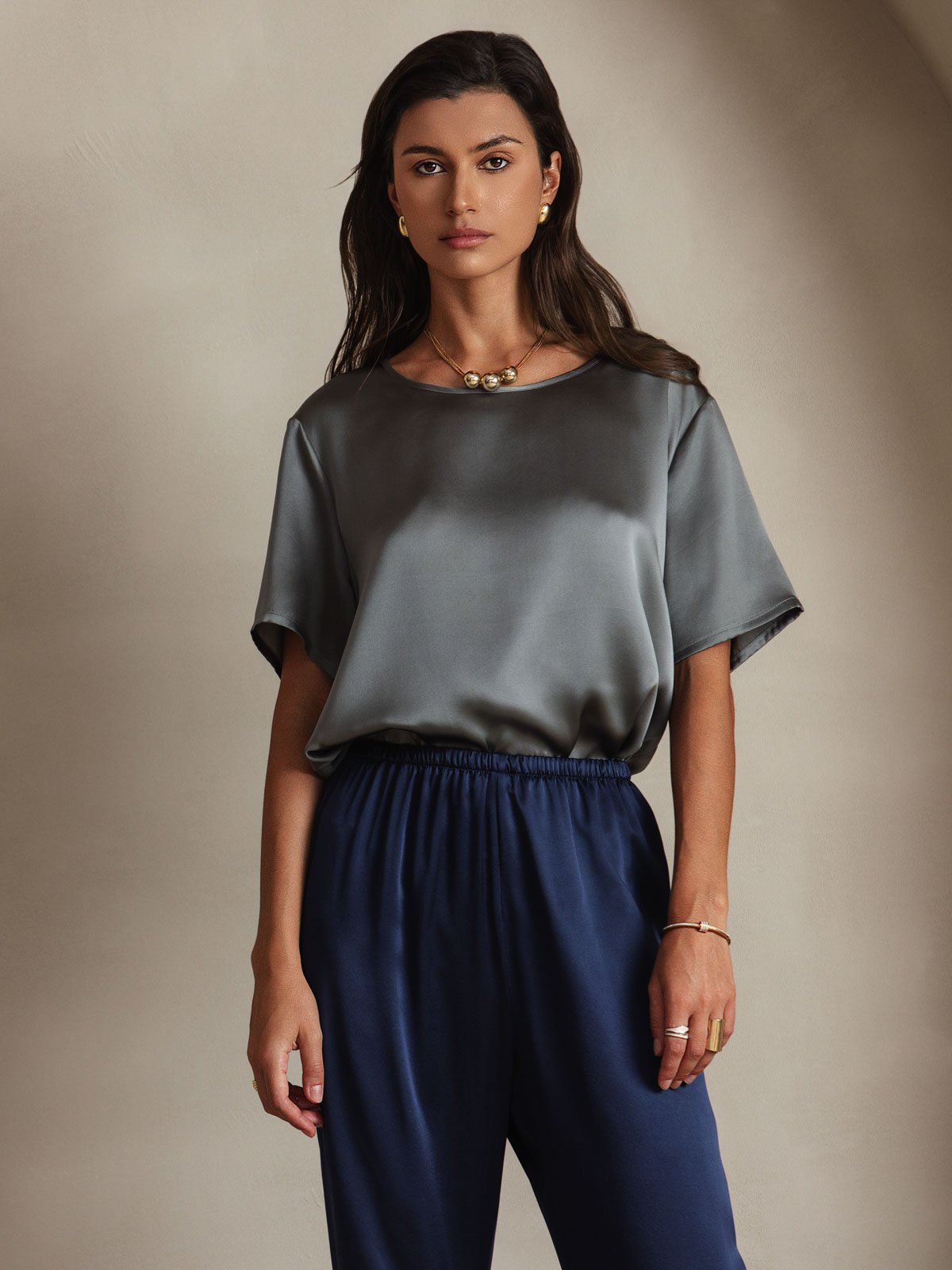 SilkSilky-NO Womens T-Shirt Mørkegrå 001