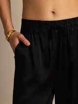 [Svart] SilkSilky-NO 19Momme Womens Pants 006