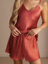 [Vinrød Ginkgo] SilkSilky-NO Spaghetti Strap V Neck Camisole sett 004