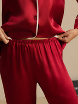 [Vin] SilkSilky-NO Langermet Notchkrage Pyjamas for Kvinner 005