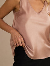 [Toscana] SilkSilky-NO Sleeveless V Neck Camisole Topp 004