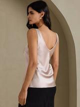 [Skyggegrå] SilkSilky-NO Sleeveless V Neck Camisole Topp 002