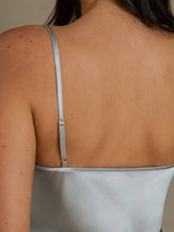 [Gråblå] SilkSilky-NO V Neck Camisole Topp 005