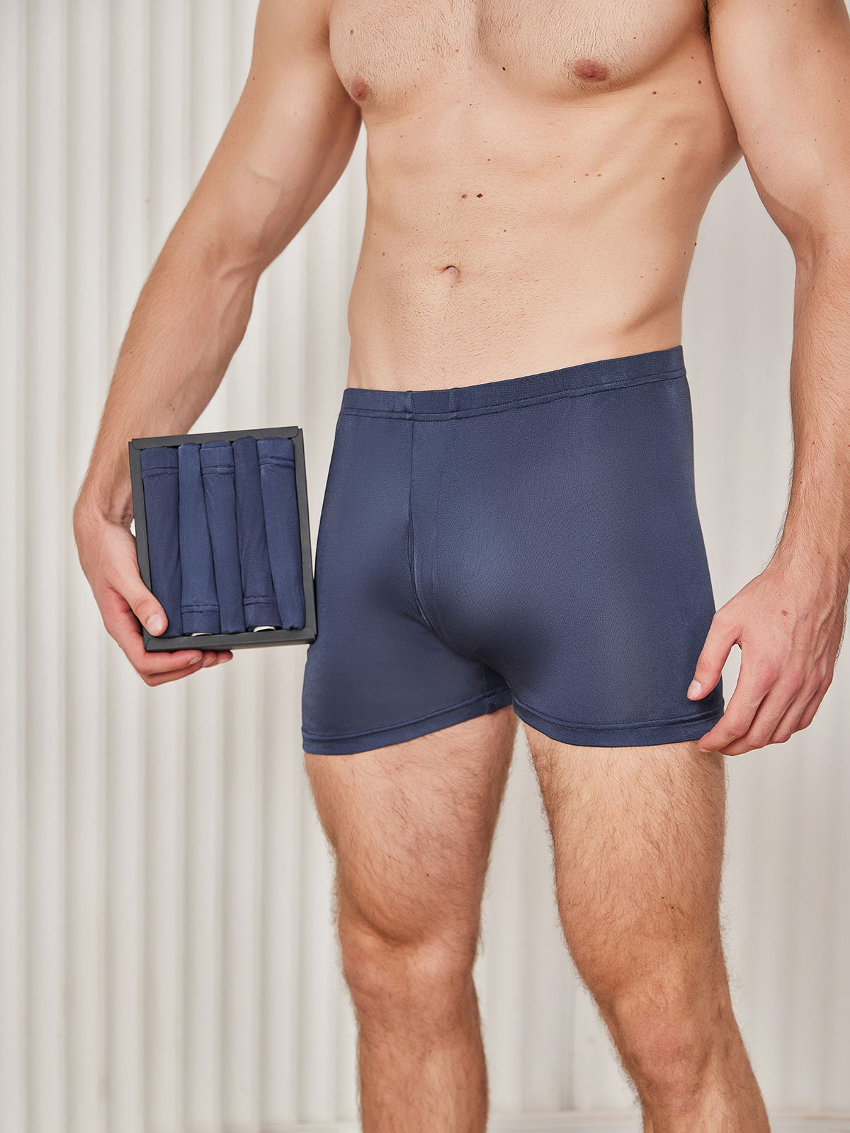 [Mørke blå] SilkSilky-NO Mens Underwear 003