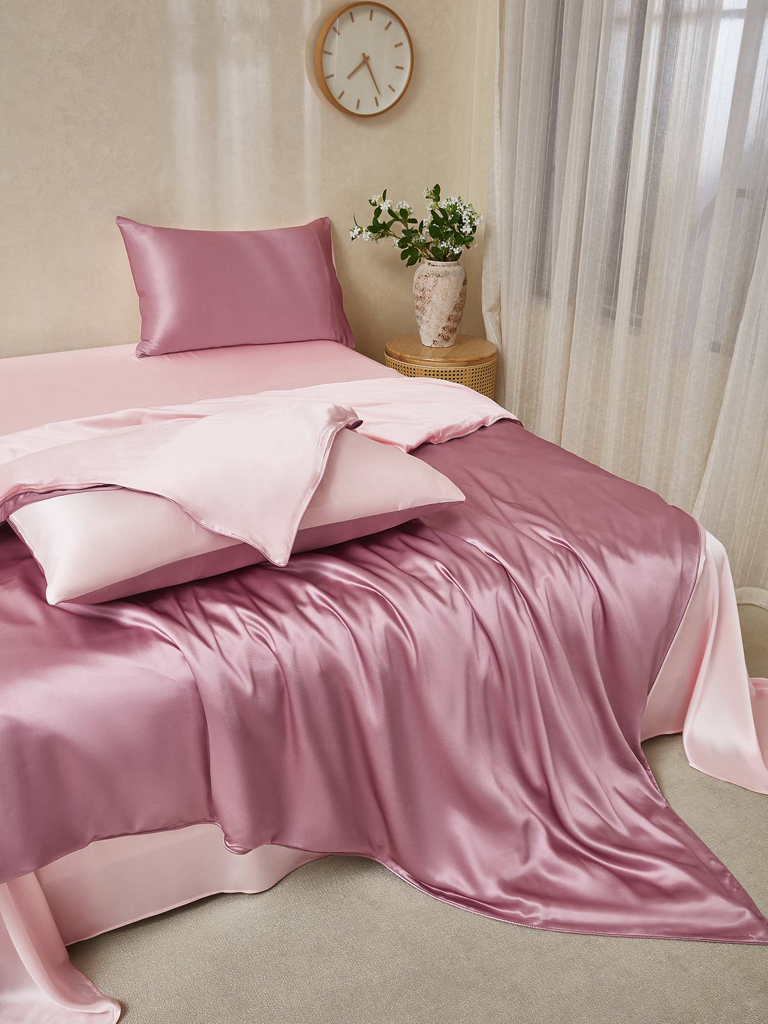[BlekMauve+Lyserosa] SilkSilky-NO 19Momme Bedding Set 001,