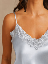 [Gråblå] SilkSilky-NO Spaghetti Strap V Neck Camisole sett 004