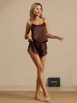 [Brun] SilkSilky-NO Spaghetti Strap Camisole sett 007