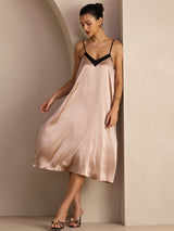 [Toscana] SilkSilky-NO V Neck Kjole 001