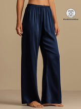 [Mørke blå] SilkSilky-NO 19Momme Women's Sleep Pants 001