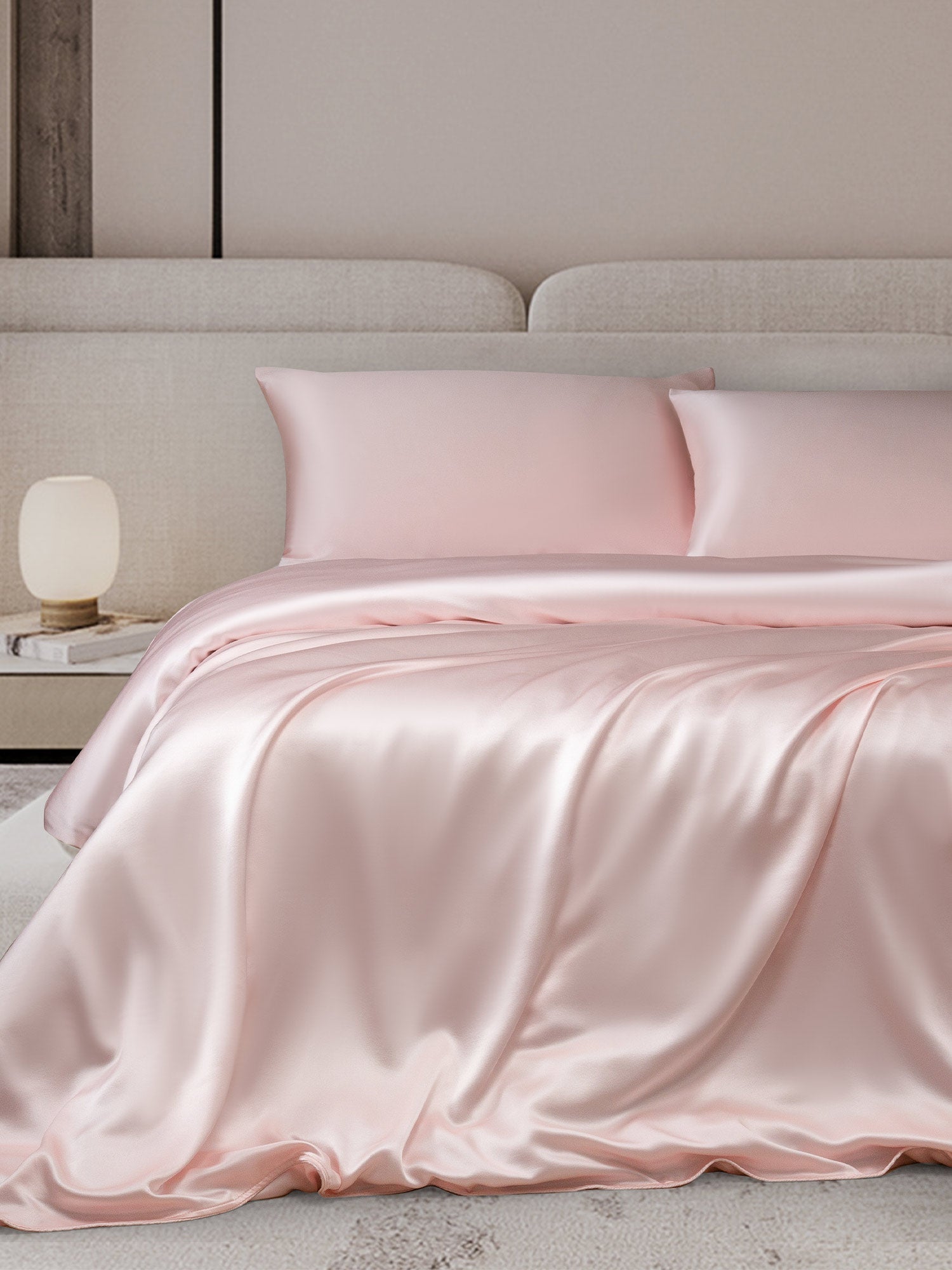 [Rosa] SilkSilky-NO 19Momme Sengesett 001