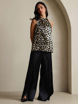 [Leopard] SilkSilky-NO 19Momme Silke Womens T-Shirt 006,
