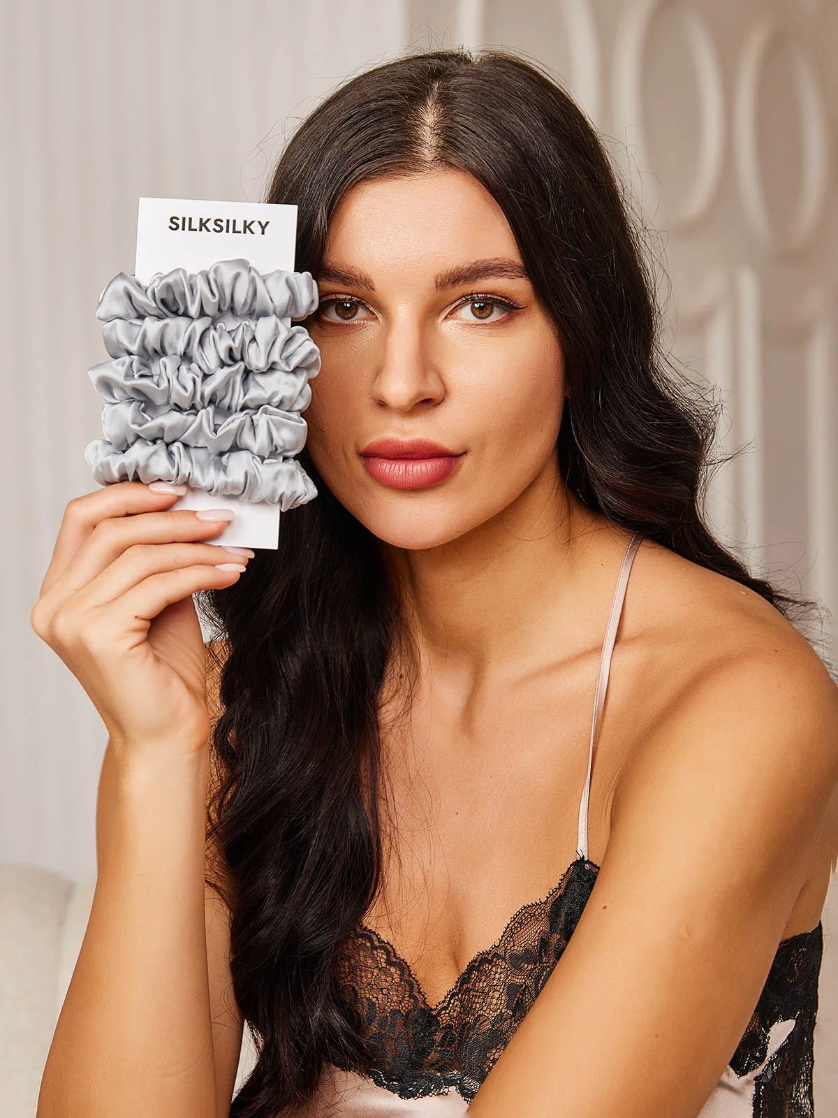 [Lysegrå] SilkSilky-NO 19Momme Scrunchie 002