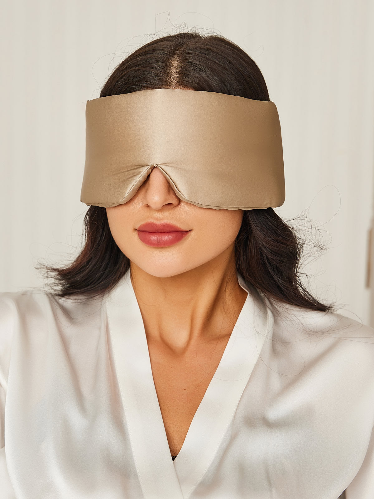 [Beige] SilkSilky-NO 19Momme Eye Mask 001