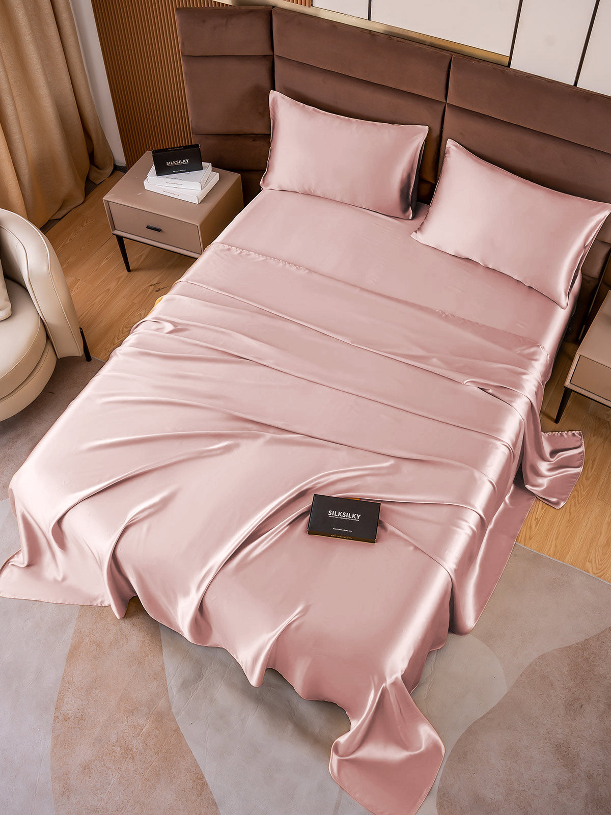 [Blek Mauve] SilkSilky-NO 19Momme Bedding Set 004
