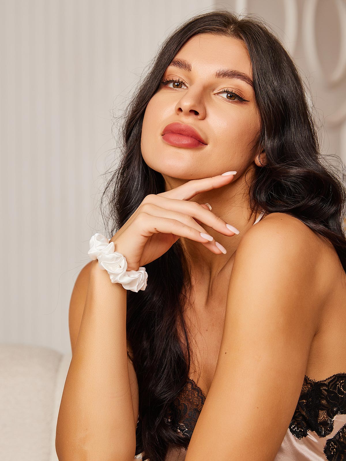 [Hvit] SilkSilky-NO 19Momme Scrunchie 003